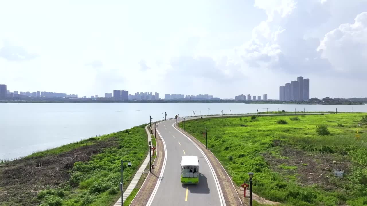 松雅湖 湖边行车（合集）视频素材