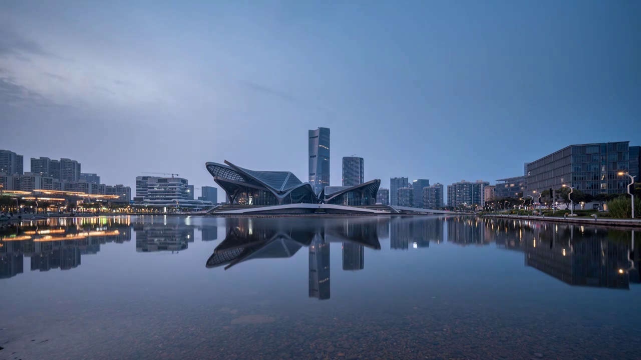 广东省珠海金湾市民艺术中心视频素材