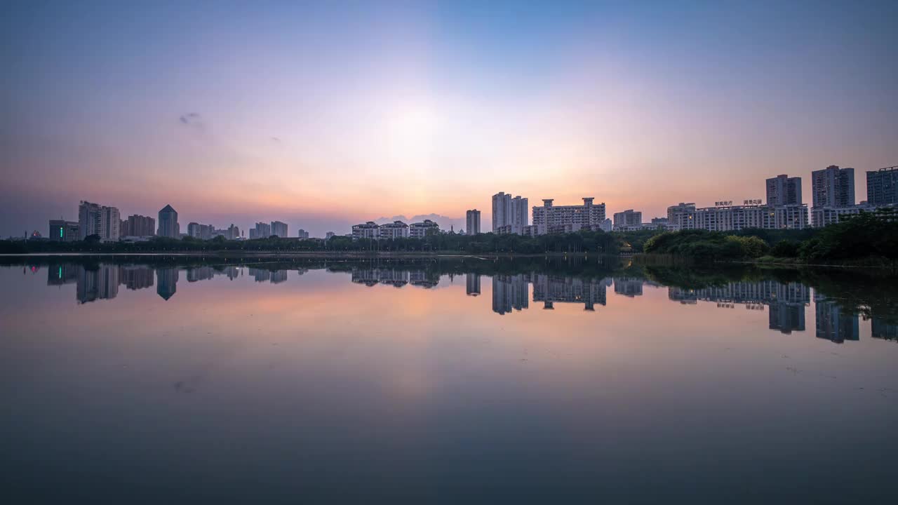 南湖日落视频素材