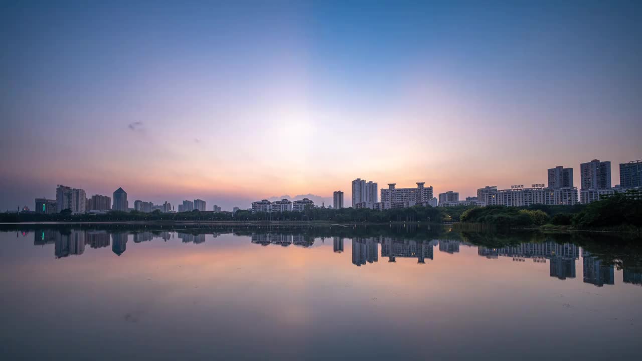 南湖日落视频素材