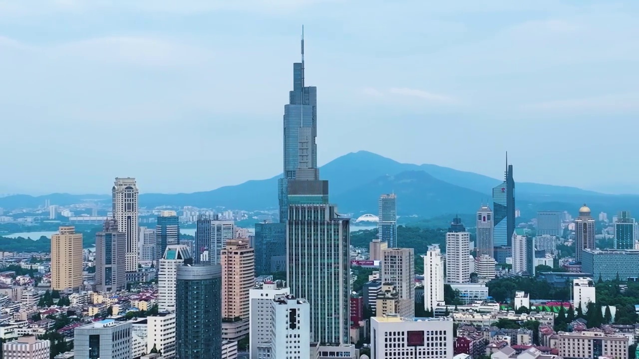 南京鼓楼地区和紫峰大厦，江苏南京视频素材