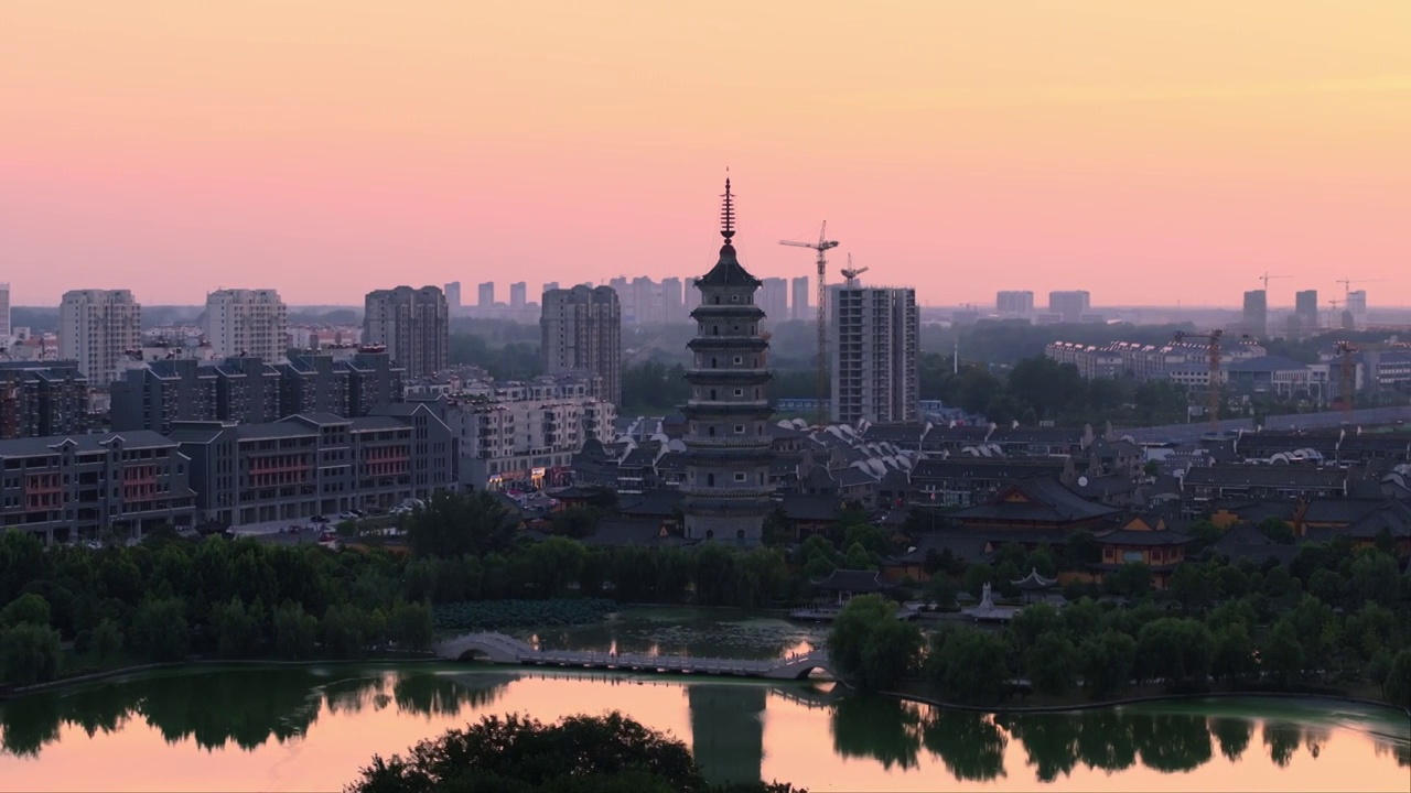 航拍江苏省淮安市涟水县城市风光视频素材