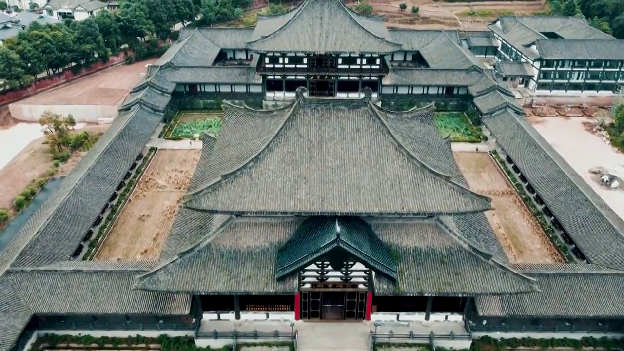 航拍四川眉山光明寺视频素材