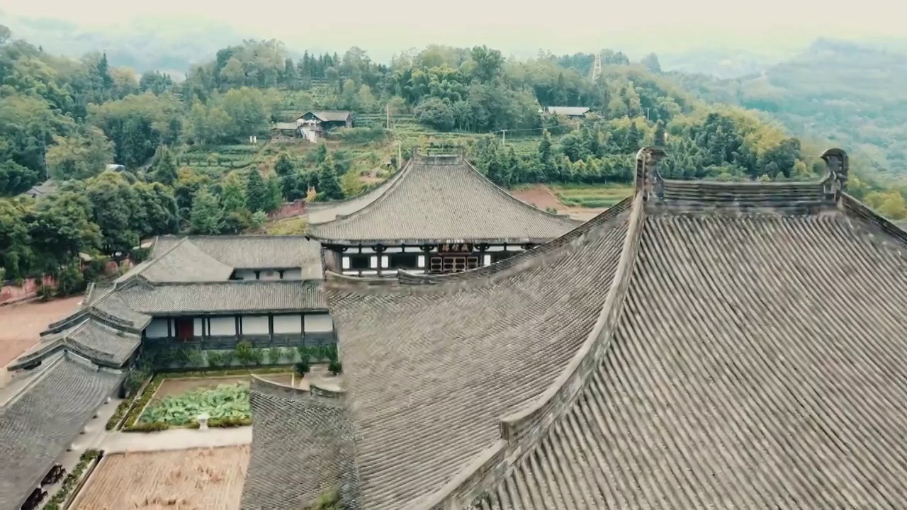 航拍四川眉山光明寺视频素材