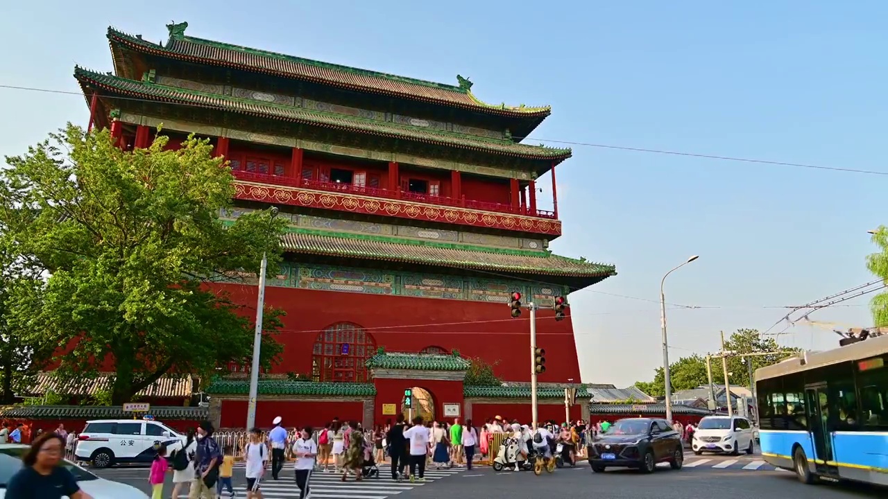 老北京著名旅游景点鼓楼钟楼视频素材