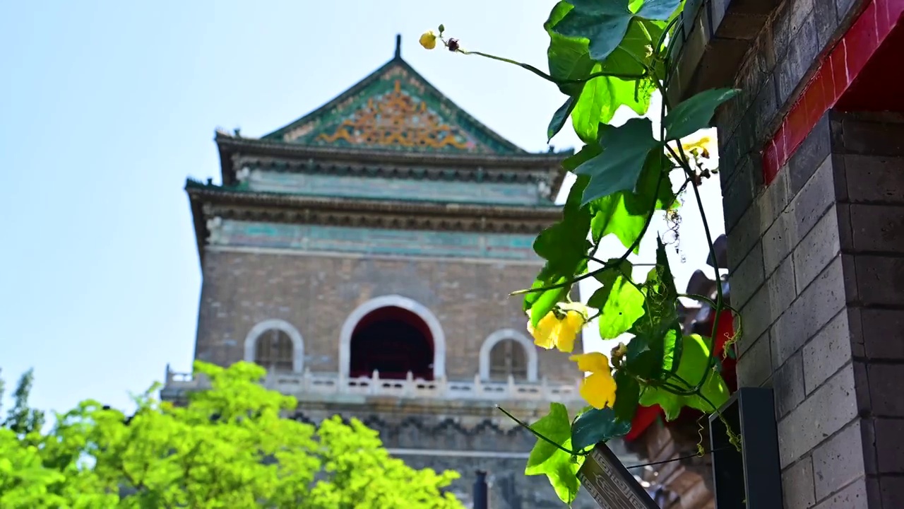 老北京著名旅游景点鼓楼钟楼视频素材