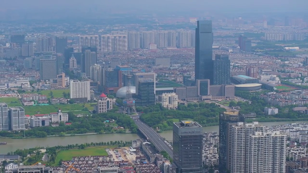 苏州吴中区东吴塔城市风景航拍视频素材