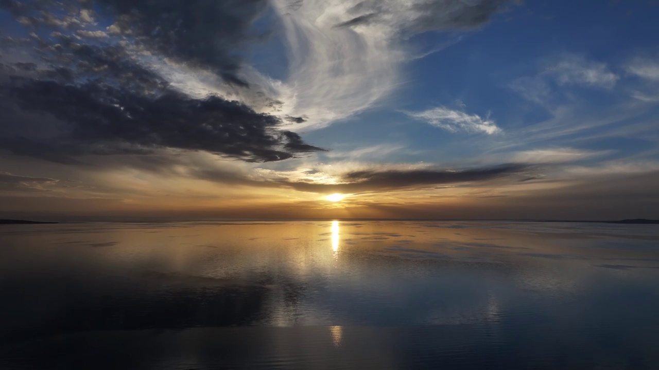 青海湖日落视频素材