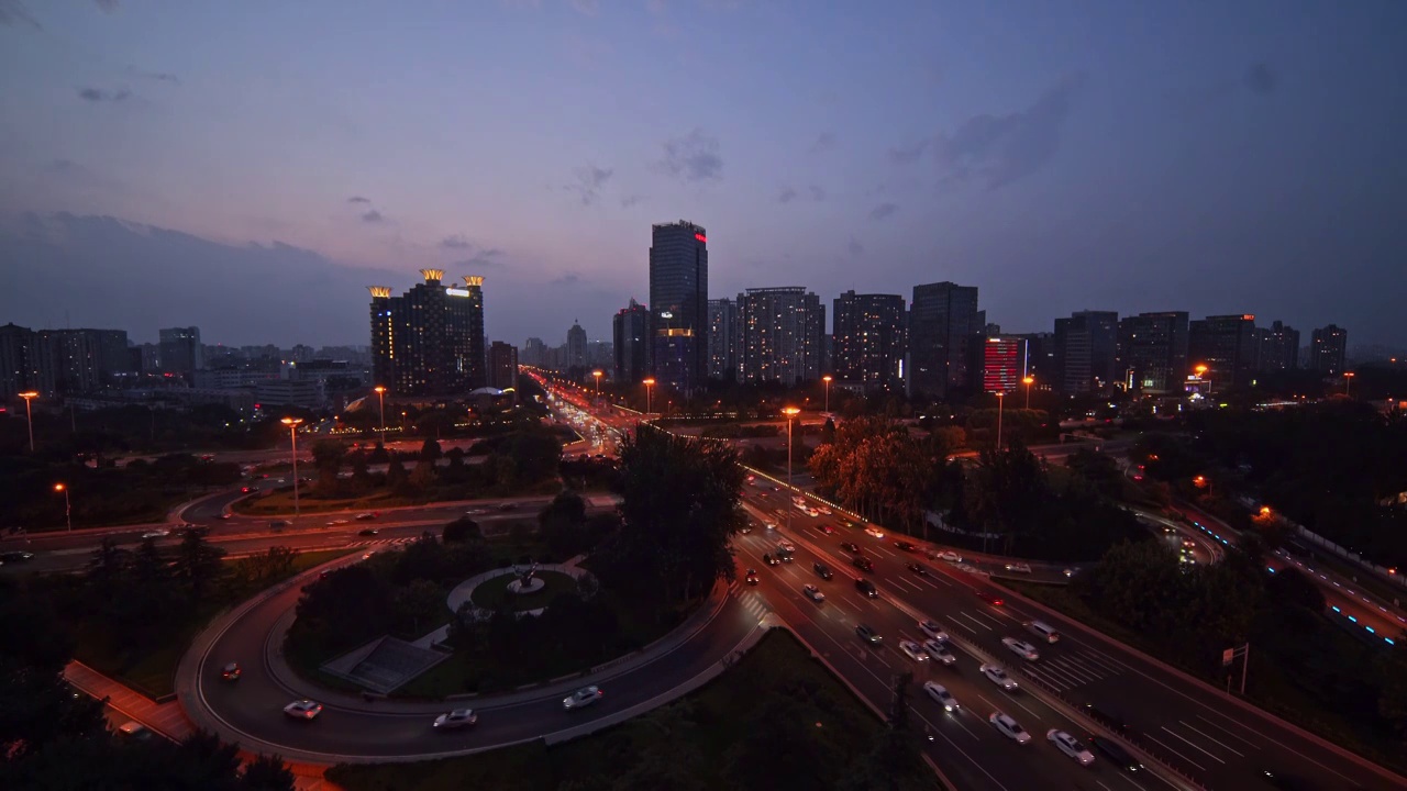 北京三元桥夜景视频素材