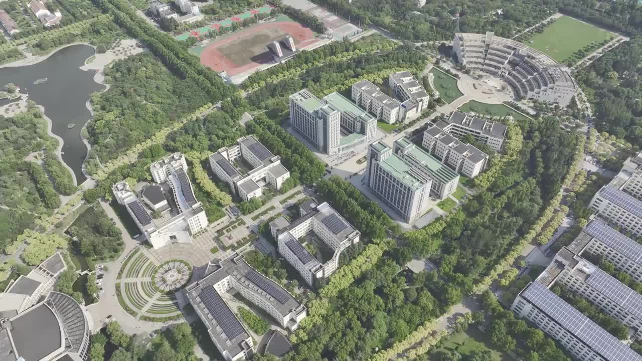 中国山东理工大学校园航拍视频素材