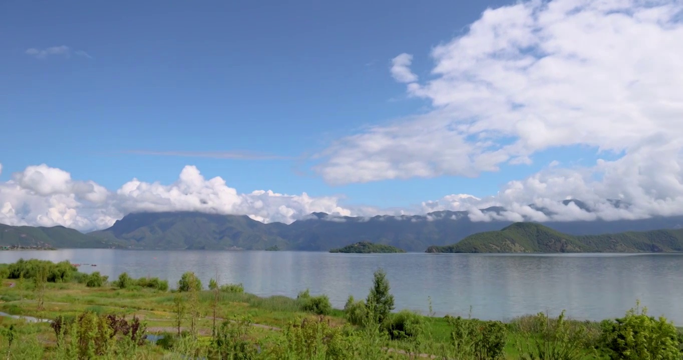 旅游景区：丽江泸沽湖风光视频素材