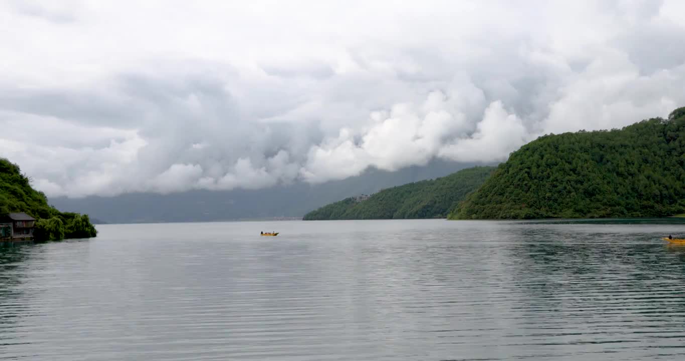 旅游景区：泸沽湖里格半岛自然与人文风光视频素材