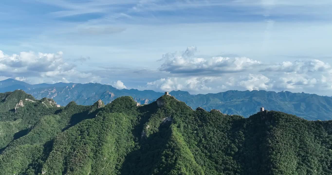 北京密云区司马台长城初秋航拍视频素材