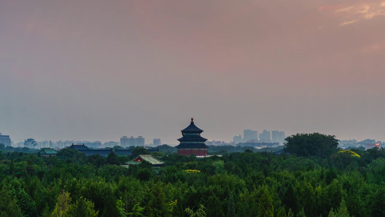 北京天坛祈年殿夏季日落延时视频素材