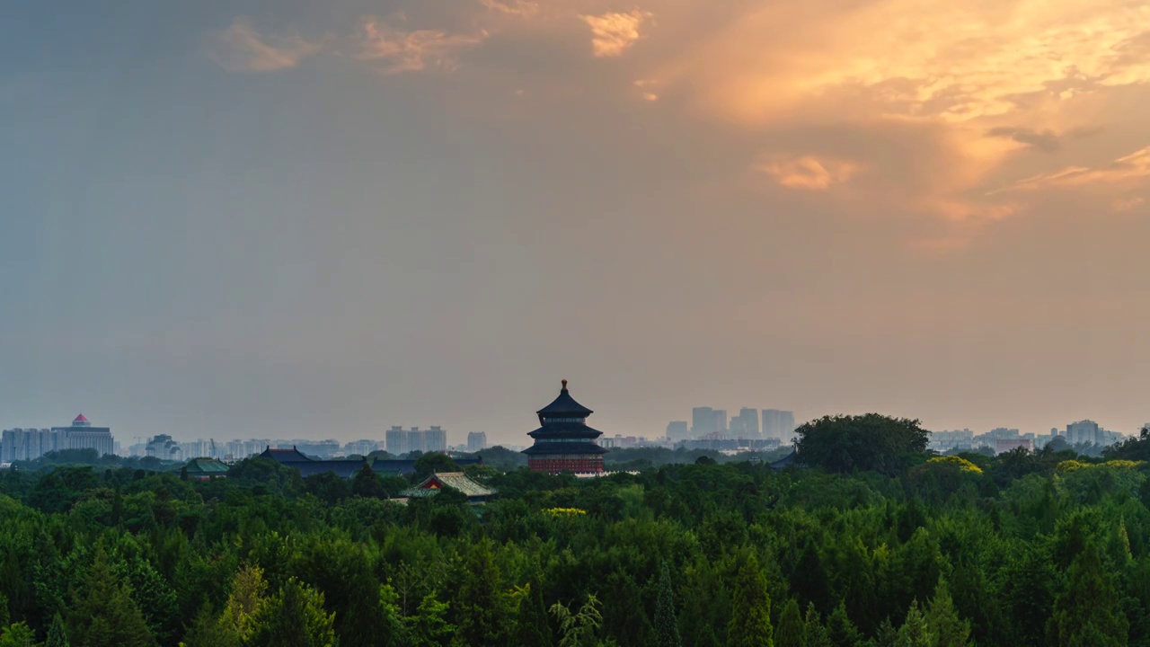 北京天坛祈年殿夏季日落延时视频素材