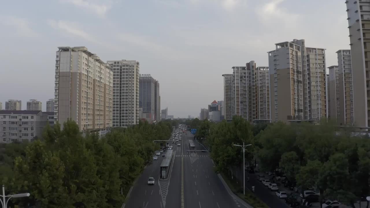 亚洲中国焦作市城市地标航拍视频素材