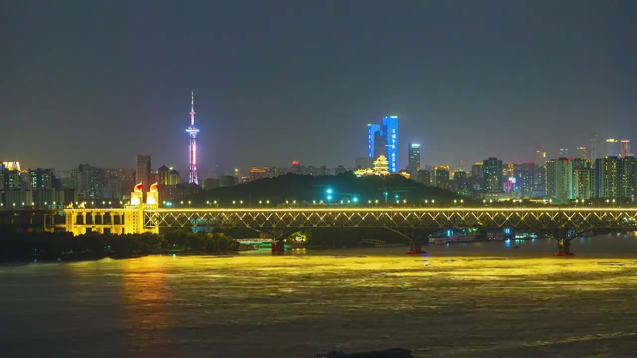 节日的南京夜色——四景同框，江苏南京视频素材