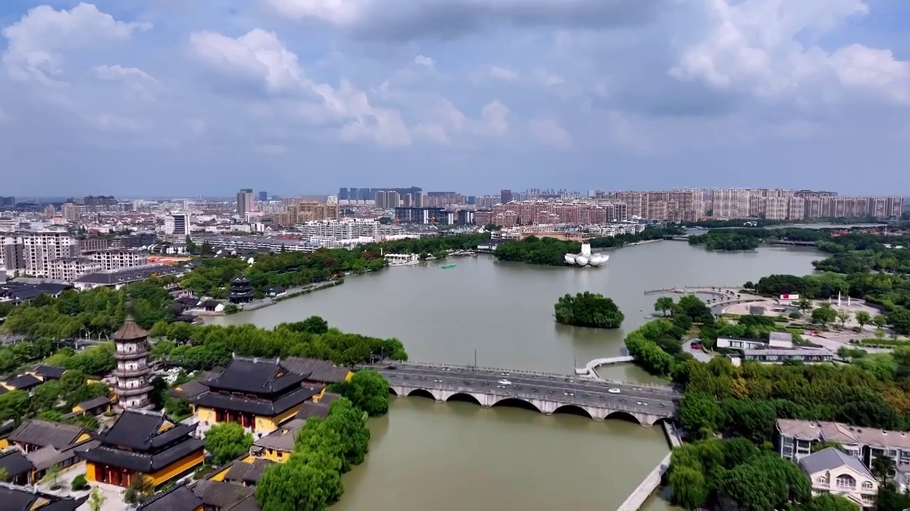 浙江嘉兴平湖东湖景区 李叔同纪念馆视频素材