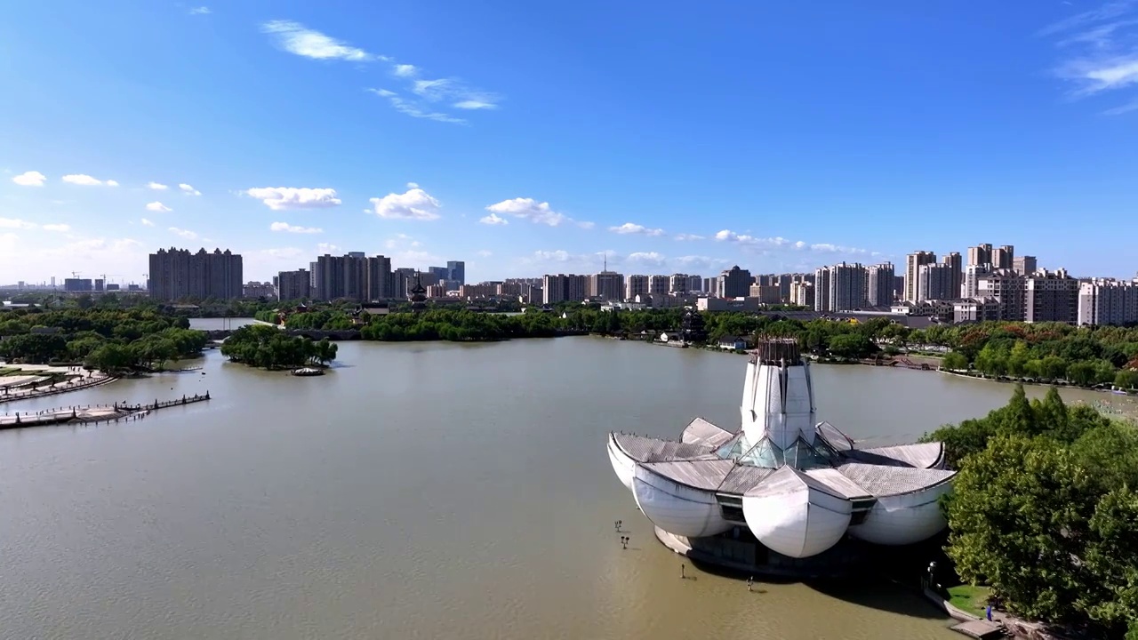 浙江嘉兴平湖东湖景区 李叔同纪念馆视频素材