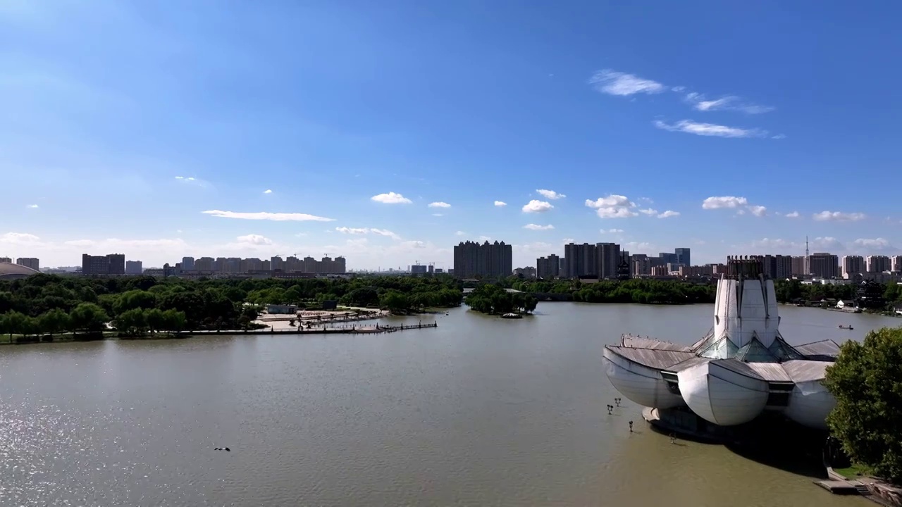 浙江嘉兴平湖东湖景区 李叔同纪念馆视频素材