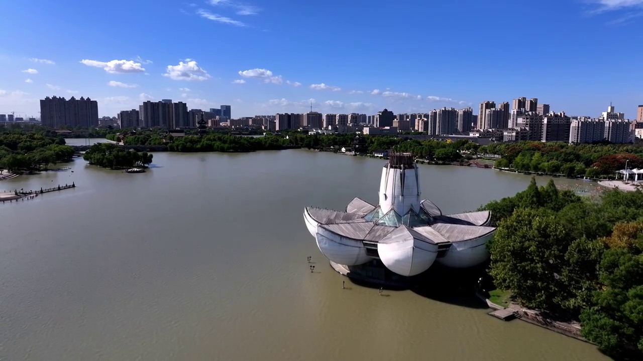 浙江嘉兴平湖东湖景区 李叔同纪念馆视频素材