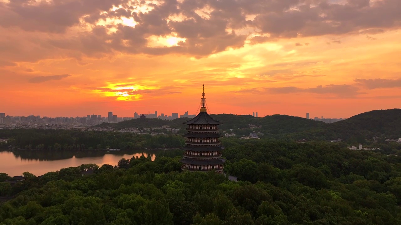 杭州西湖日出风景视频素材