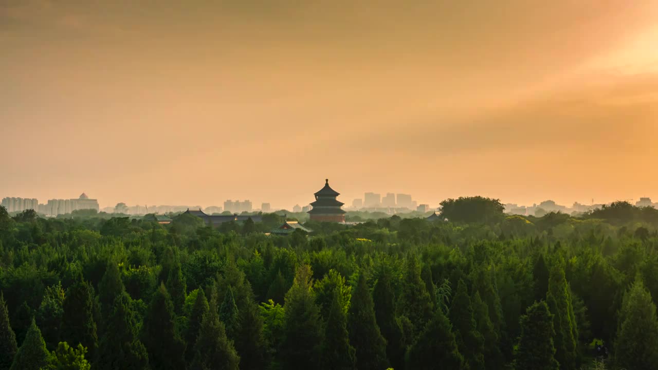 北京天坛祈年殿夏季日落延时视频素材