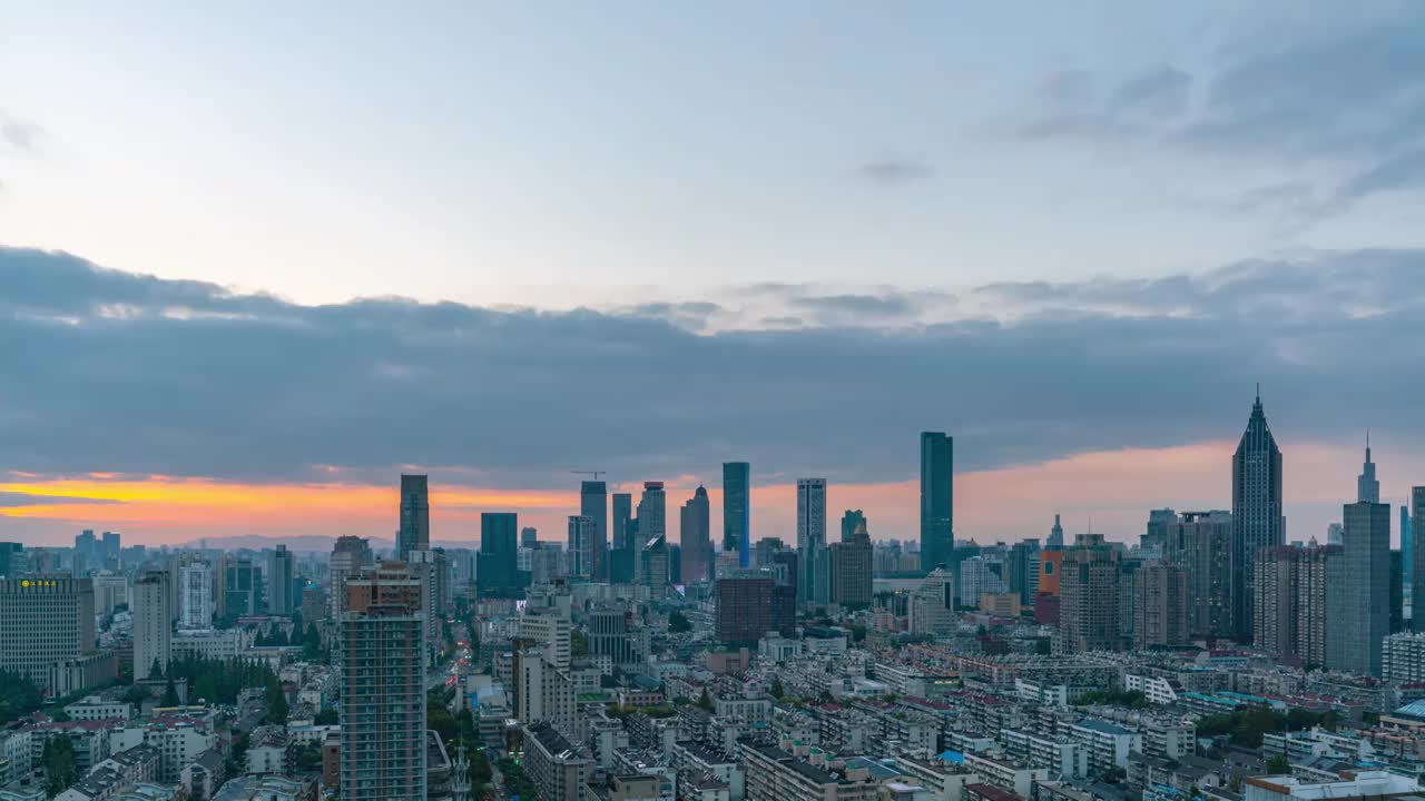 【8K】南京新街口天际线日转夜延时视频素材