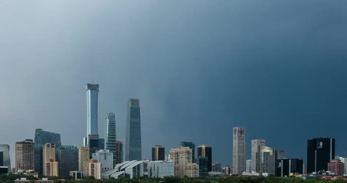 北京雨后CBD延时摄影视频素材