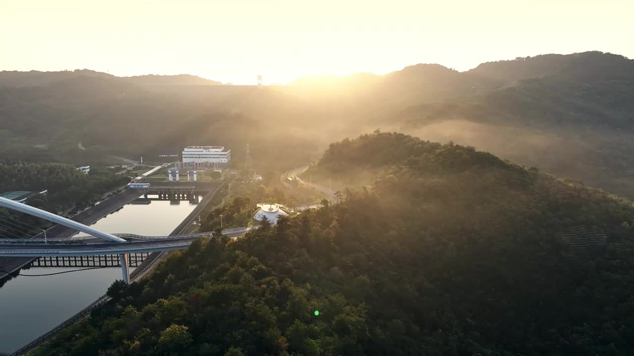 常州溧阳景詹沙河大桥天目湖视频素材