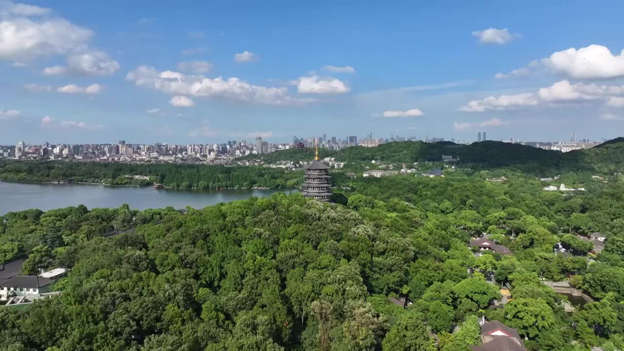 杭州西湖雷峰塔视频素材