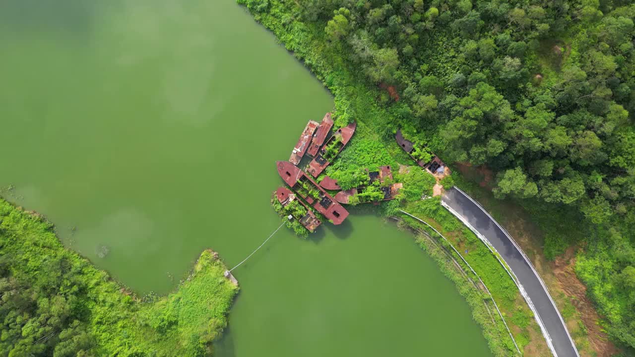 湛江鹤地水库航拍视频素材