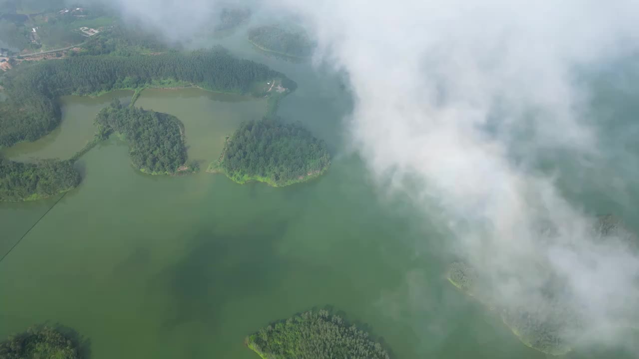 湛江鹤地水库航拍视频素材