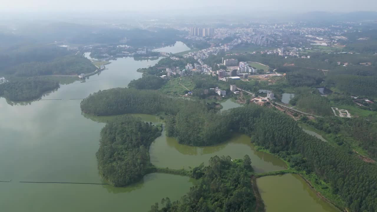 湛江鹤地水库航拍视频素材