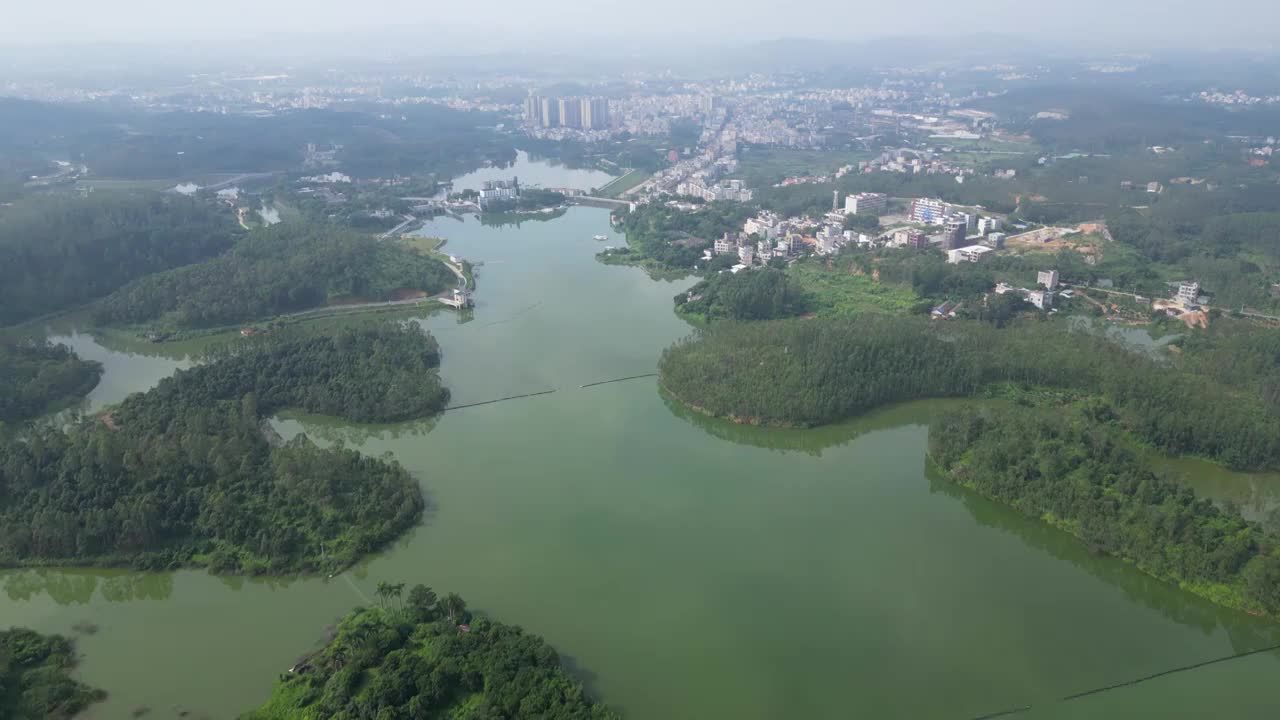 湛江鹤地水库航拍视频素材