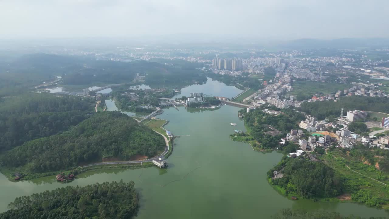 湛江鹤地水库航拍视频素材