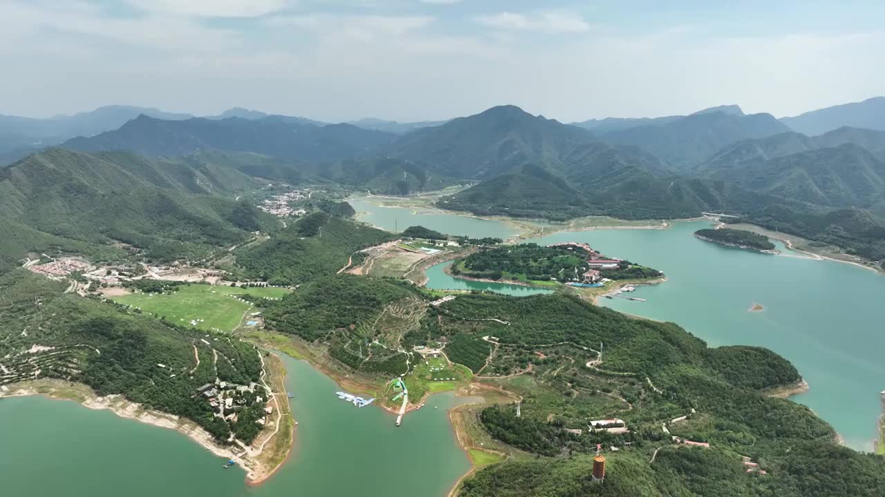 航拍北京平谷区金海湖海子水库视频素材