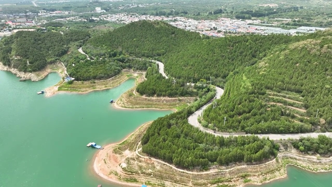 航拍北京平谷区金海湖海子水库视频素材