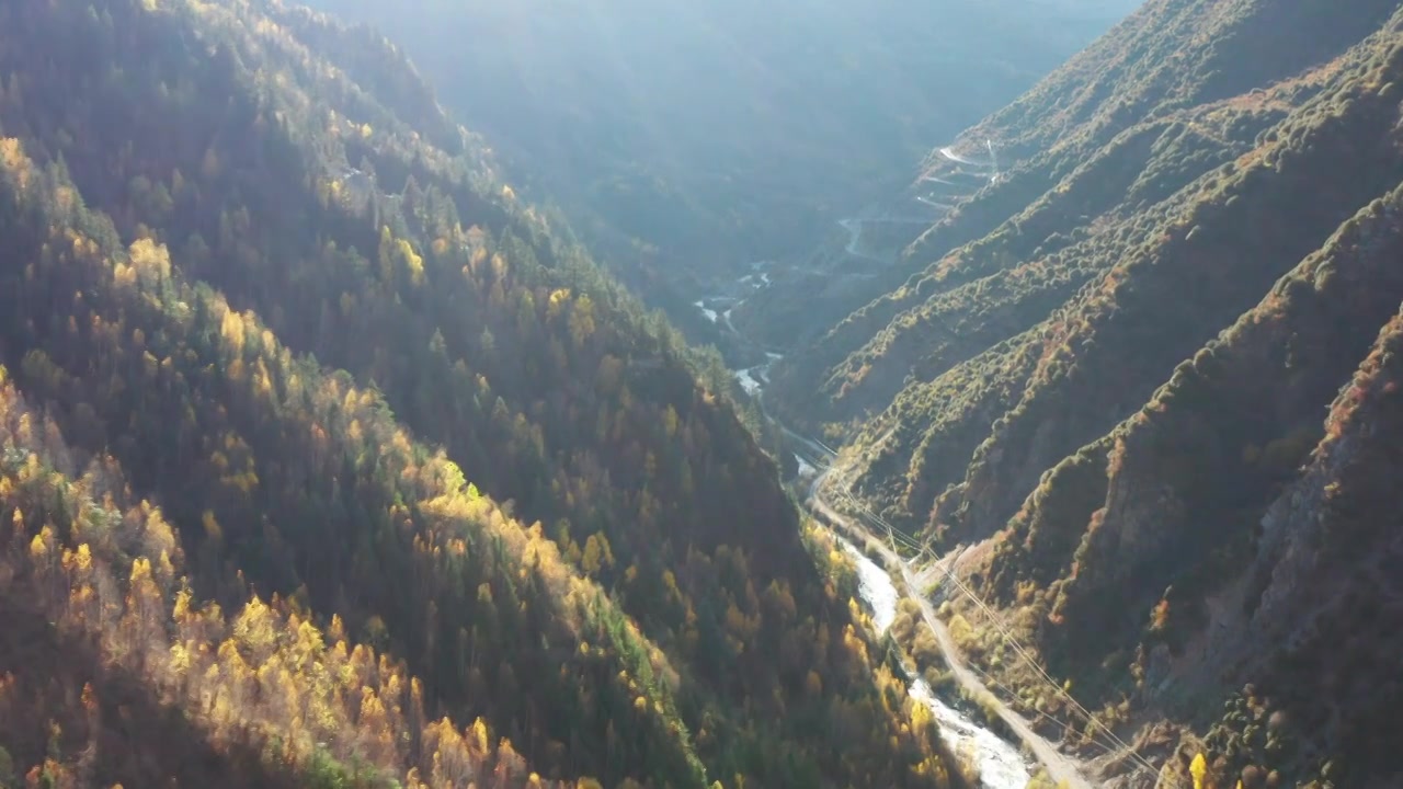 川西秋季风景航拍视频素材