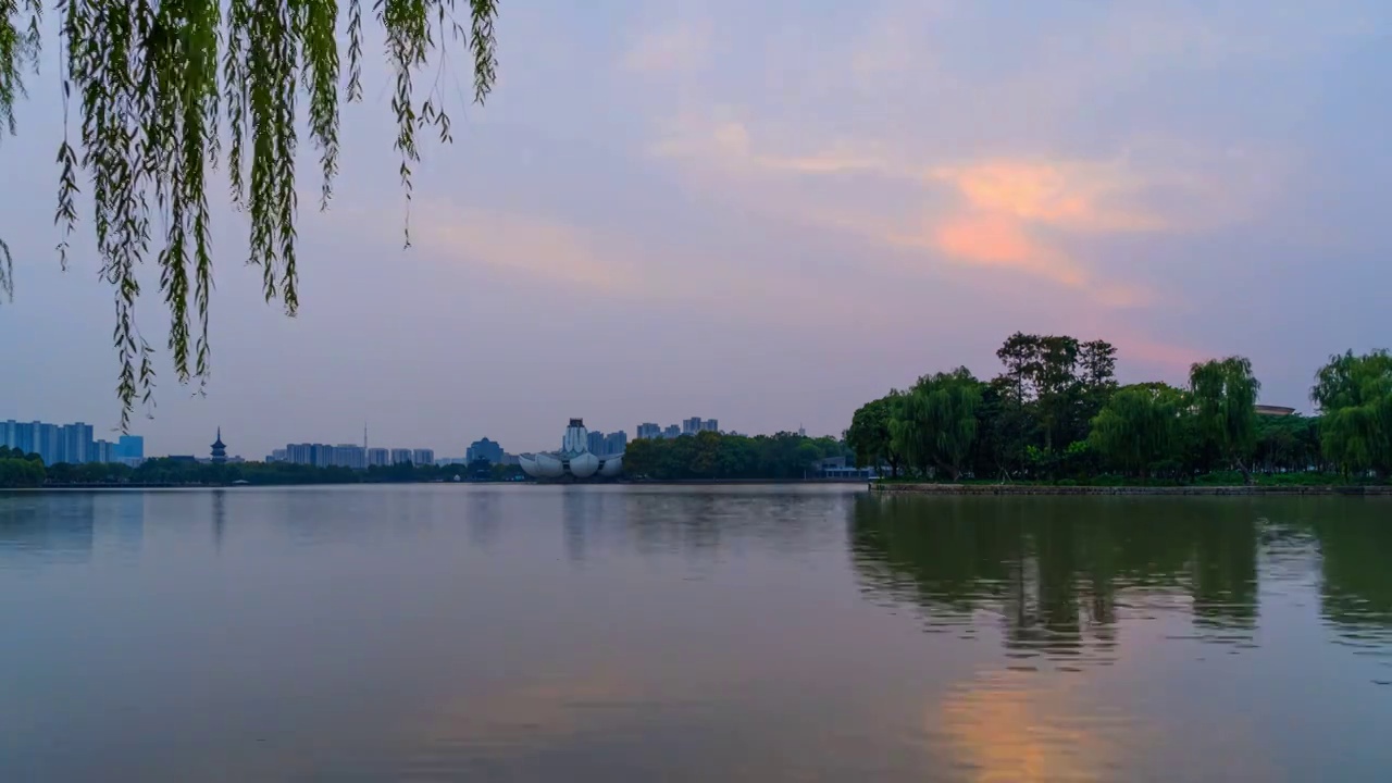 嘉兴平湖东湖延时日转夜视频下载