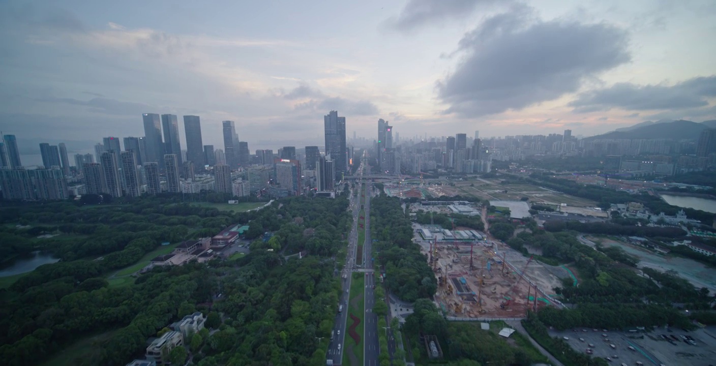 航拍深圳福田区车公庙城市大景视频素材