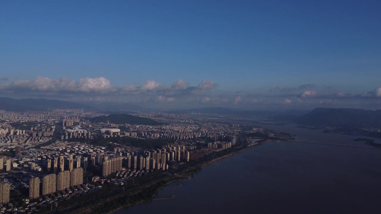 城市高空航拍天际线视频素材