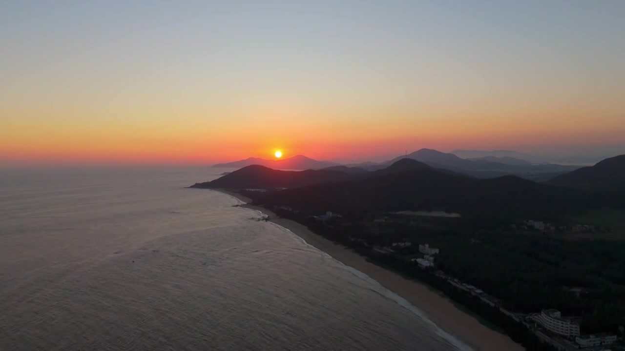 航拍广东阳江海陵岛日落风光视频素材