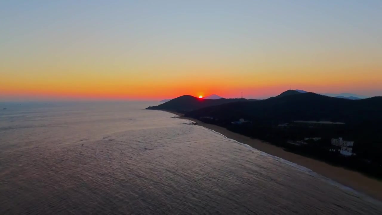 航拍广东阳江海陵岛日落风光视频素材