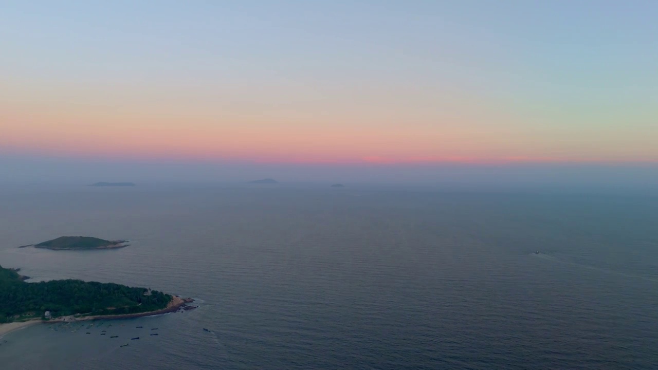 航拍广东阳江海陵岛日落风光视频素材