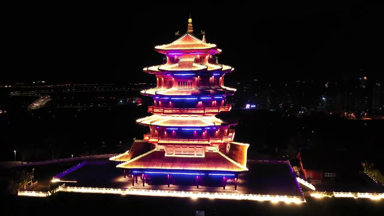 望阁夜景视频素材