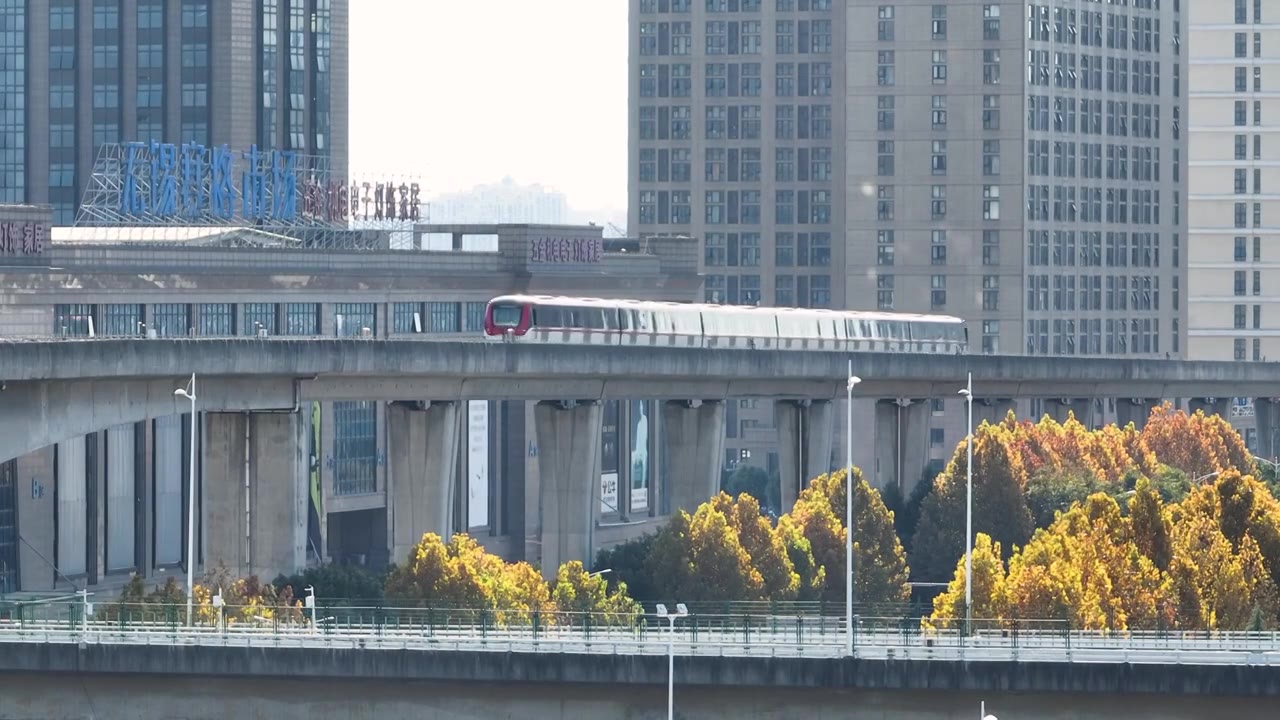 江苏省无锡市城市轨道交通地铁1号线运行画面视频素材