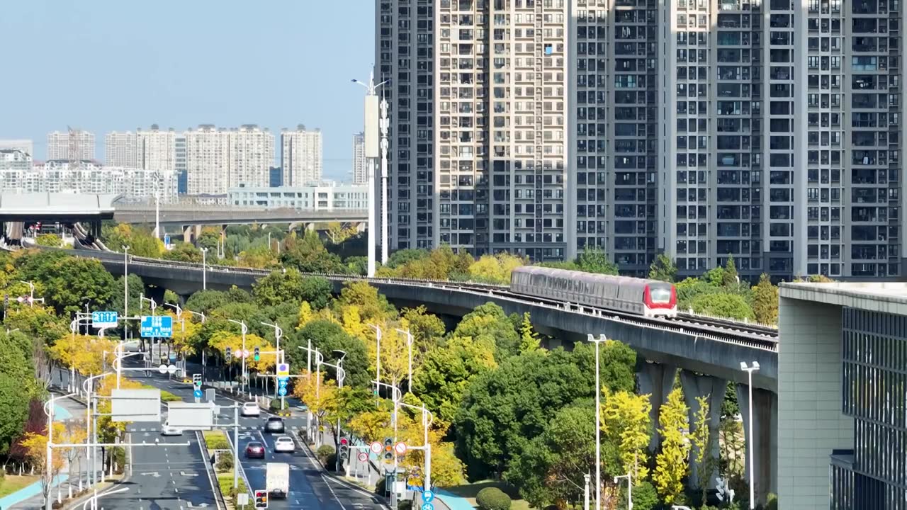 江苏省无锡市城市轨道交通地铁1号线运行画面视频素材