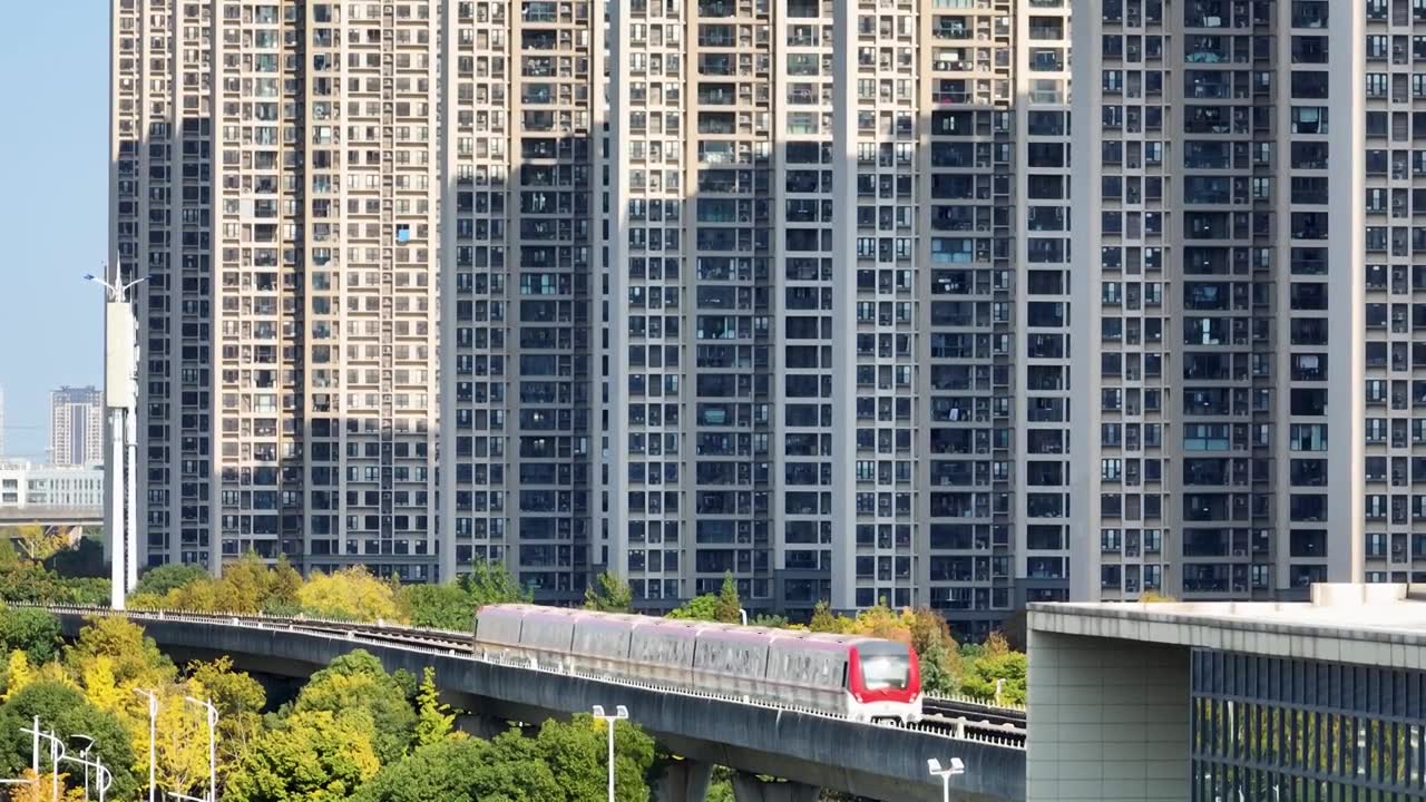 江苏省无锡市城市轨道交通地铁1号线运行画面视频素材