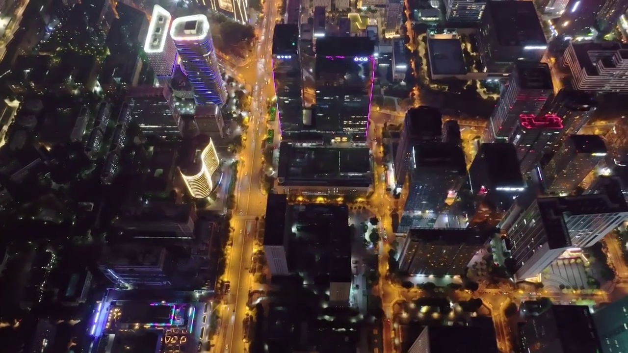 成都高新区夜景航拍视频素材